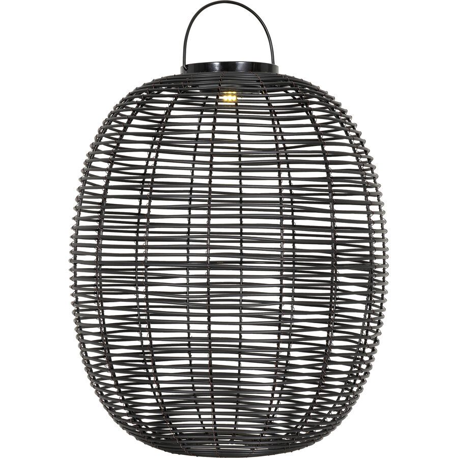 Solarlampe Alcoa Schwarz Kunststoff 56 cm 47 cm - LED - Lichtfarbe: Warmweiss - Material: Kunstrattan - Solarlampe- LED Energiesparlampe