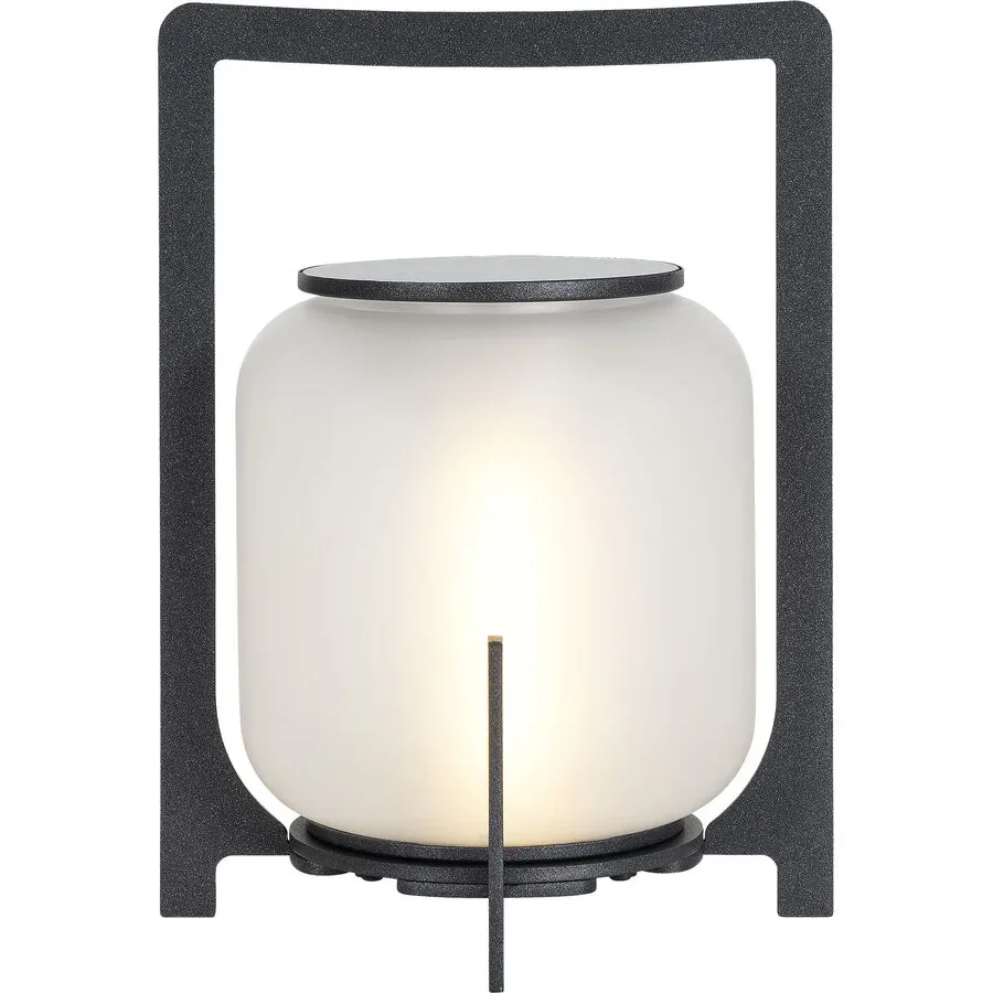 Solarlampe Glendale Grau Eisen/Glas 19 cm 26 cm - Farbe: anthrazit - LED - Lichtfarbe: Extra warmweiss - Material: Glas/Eisen - Solarlampe- LED