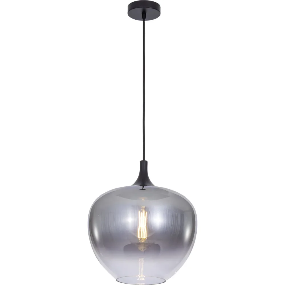 Pendellampe Tiara Schwarz/Grau Glas/Metall 29 cm 120 cm - Material: Metall/Glas - Pendellampe