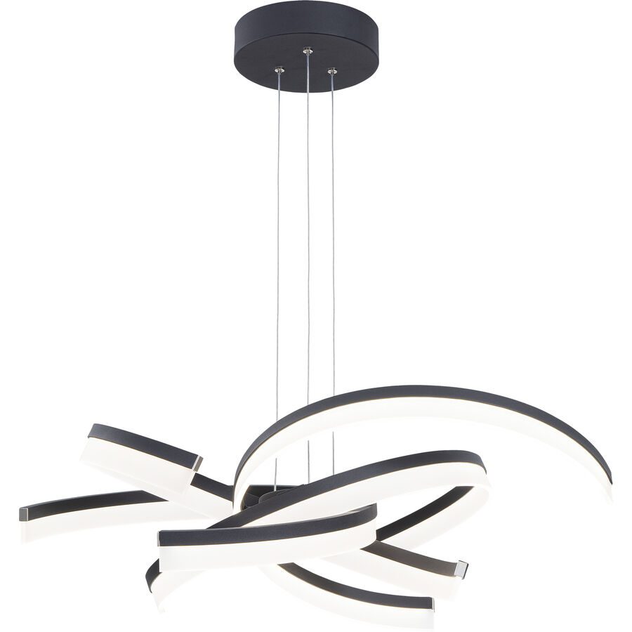 Pendellampe Zuma Grau Metall 53 cm 140 cm - Farbe: anthrazit matt - LED - Lichtfarbe: Extra warmweiss - Helles Neutralweiss - Pendellampe- LED