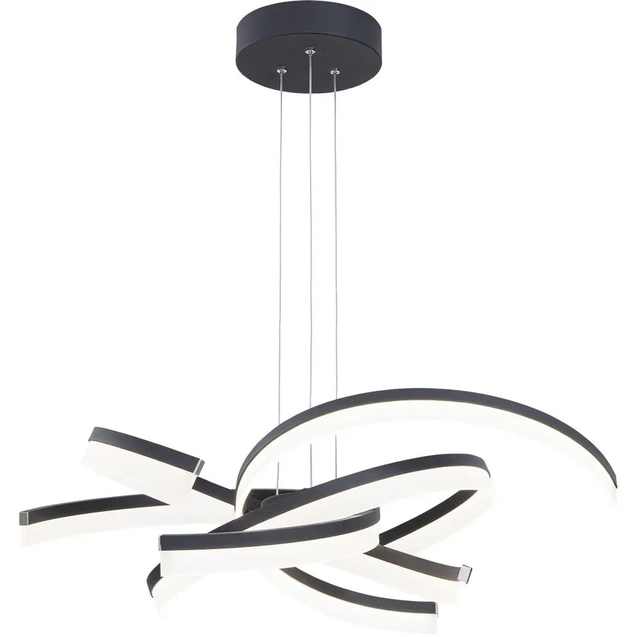 Pendellampe Zuma Grau Metall 53 cm 140 cm - Farbe: anthrazit matt - LED - Lichtfarbe: Extra warmweiss - Helles Neutralweiss - Pendellampe- LED