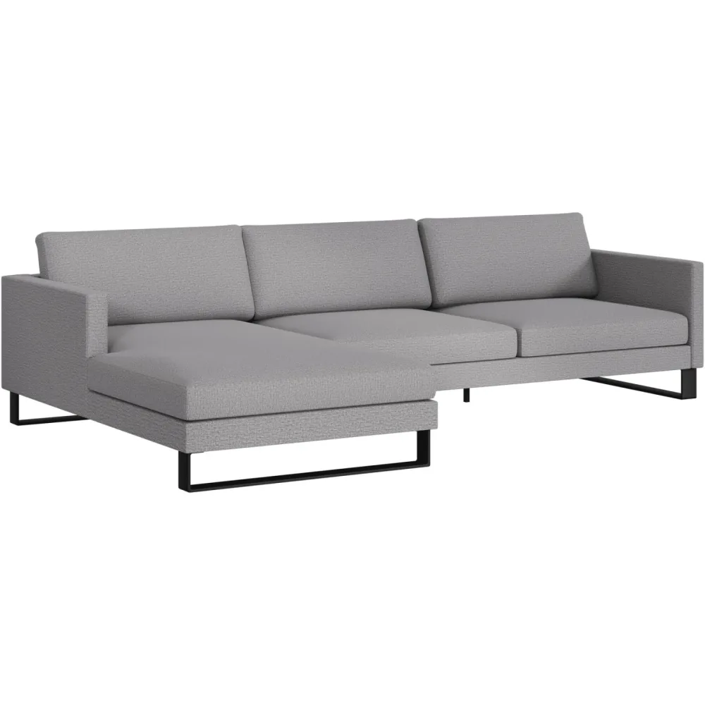 Ecksofa Domino Beige/Grau Stoff 286 cm 181 cm - Farbe: grau/beige - Möbel Konfigurator: Traummöbel individuell zusammenstellen - Ecksofa