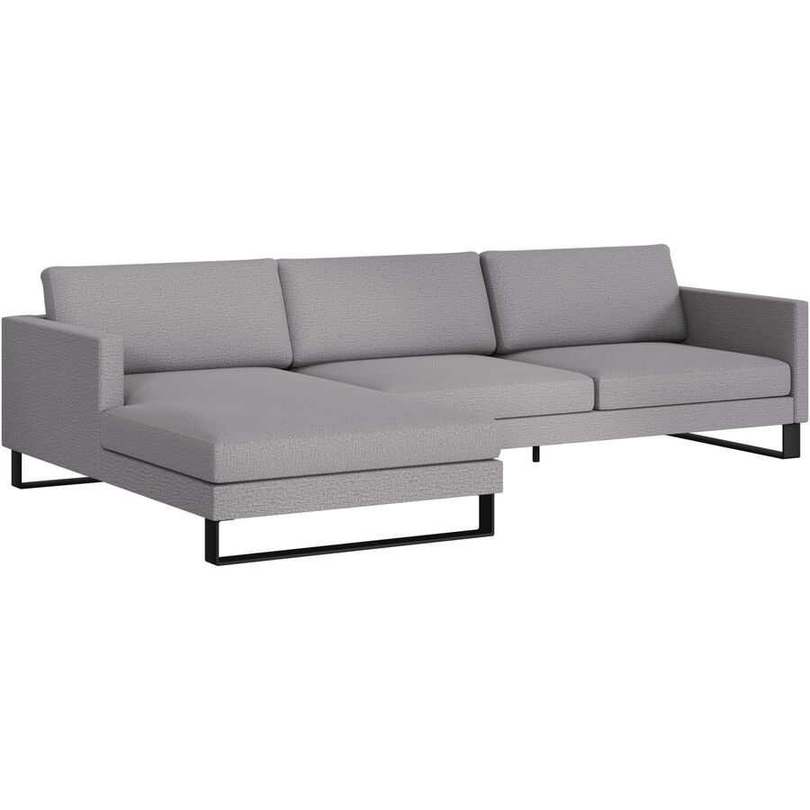 Ecksofa Domino Beige/Grau Stoff 286 cm 181 cm - Farbe: grau/beige - Möbel Konfigurator: Traummöbel individuell zusammenstellen - Ecksofa