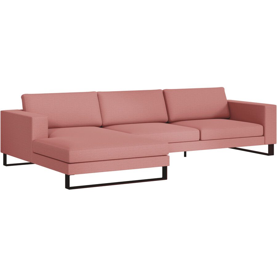 Ecksofa Domino Rot Stoff 310 cm 181 cm - Farbe: hellrot - Möbel Konfigurator: Traummöbel individuell zusammenstellen - Ecksofa