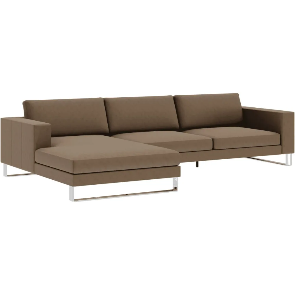 Ecksofa Domino Braun Stoff 310 cm 181 cm - Möbel Konfigurator: Traummöbel individuell zusammenstellen - Ecksofa