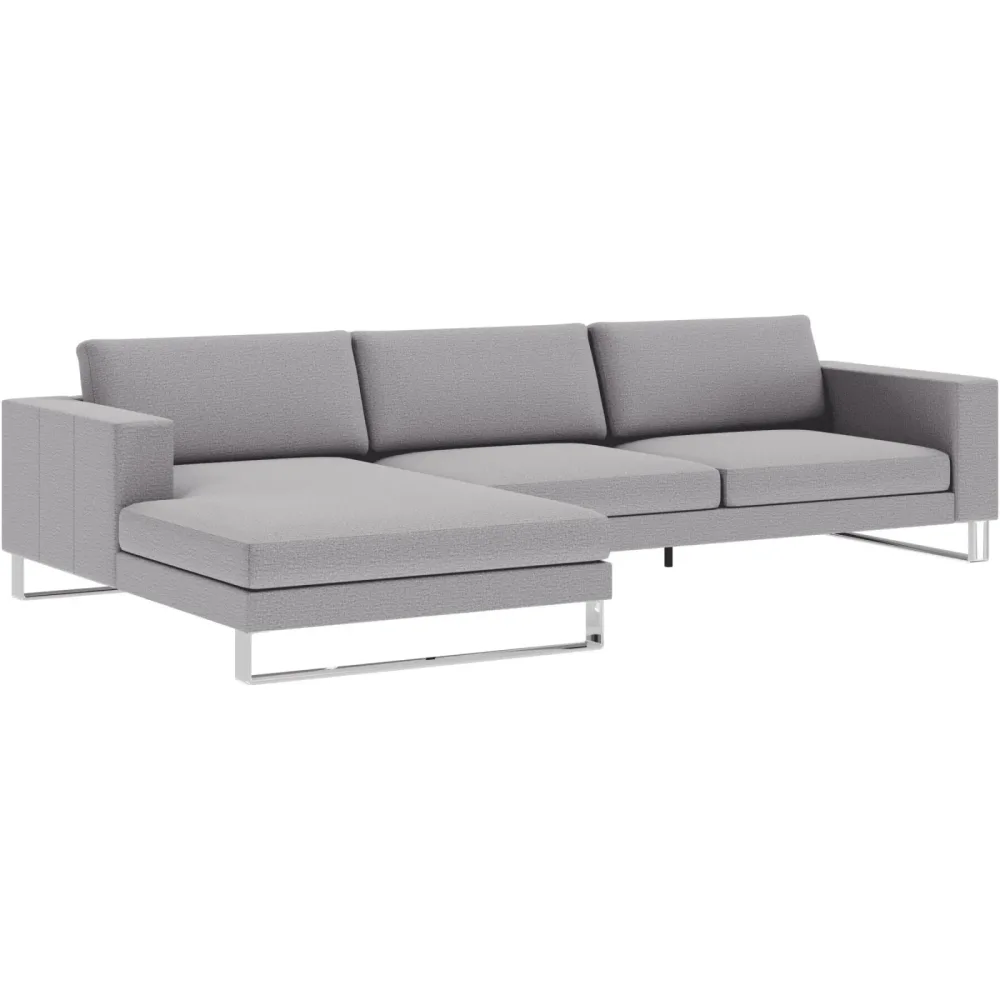 Ecksofa Domino Beige/Grau Stoff 310 cm 181 cm - Farbe: grau/beige - Möbel Konfigurator: Traummöbel individuell zusammenstellen - Ecksofa