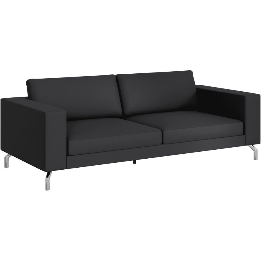 Sofa Domino Schwarz Leder 220 cm 98 cm - Möbel Konfigurator: Traummöbel individuell zusammenstellen - Sofa