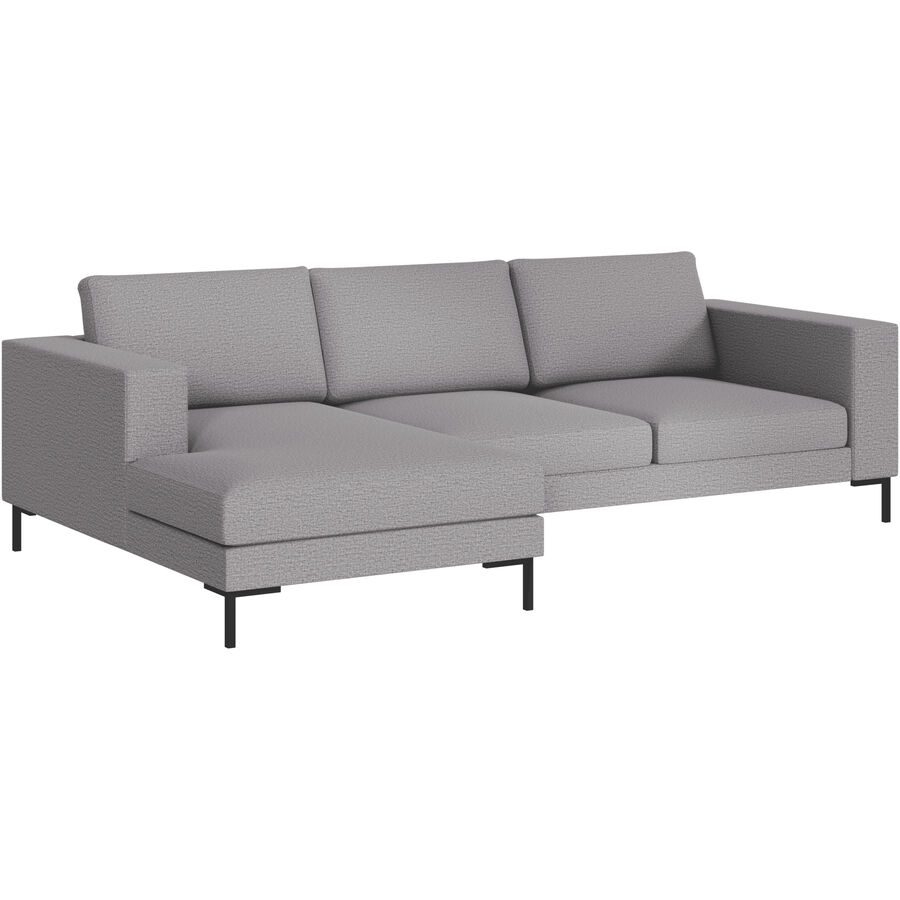 Ecksofa Domino Beige/Grau Stoff 250 cm 151 cm - Farbe: grau/beige - Möbel Konfigurator: Traummöbel individuell zusammenstellen - Ecksofa