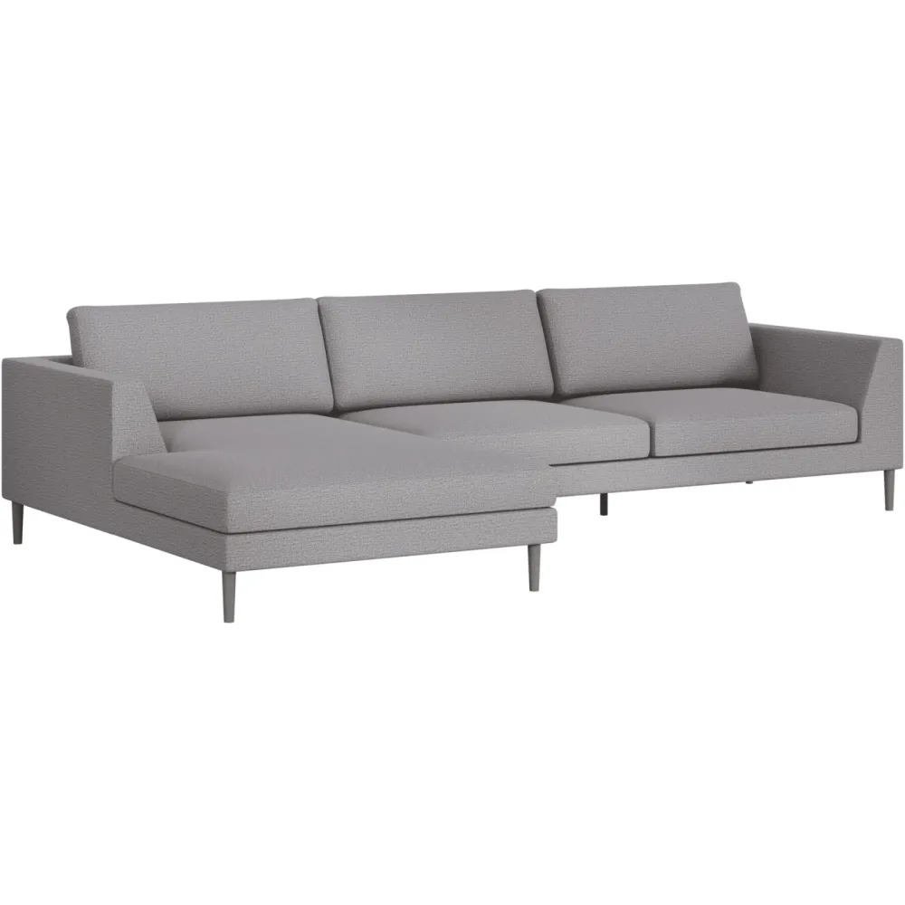 Ecksofa Domino Beige/Grau Stoff 310 cm 181 cm - Farbe: grau/beige - Möbel Konfigurator: Traummöbel individuell zusammenstellen - Ecksofa