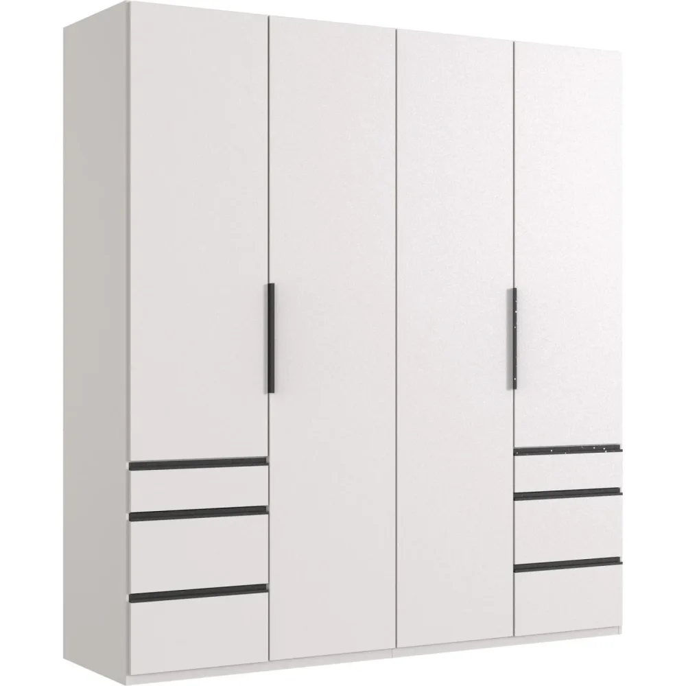 Kleiderschrank Sanko Weiss Holz 200 cm 58 cm 216 cm - Material: Holzwerkstoff - Kleiderschrank