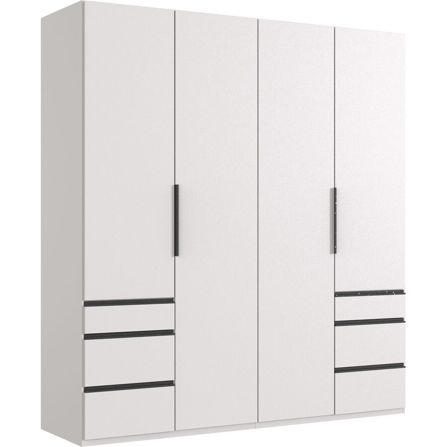 Kleiderschrank Sanko Weiss Holz 200 cm 58 cm 216 cm - Material: Holzwerkstoff - Kleiderschrank