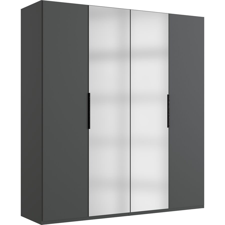 Kleiderschrank Sanko Grau Holz 200 cm 58 cm 216 cm - Farbe: graphit - Material: Holzwerkstoff - Kleiderschrank