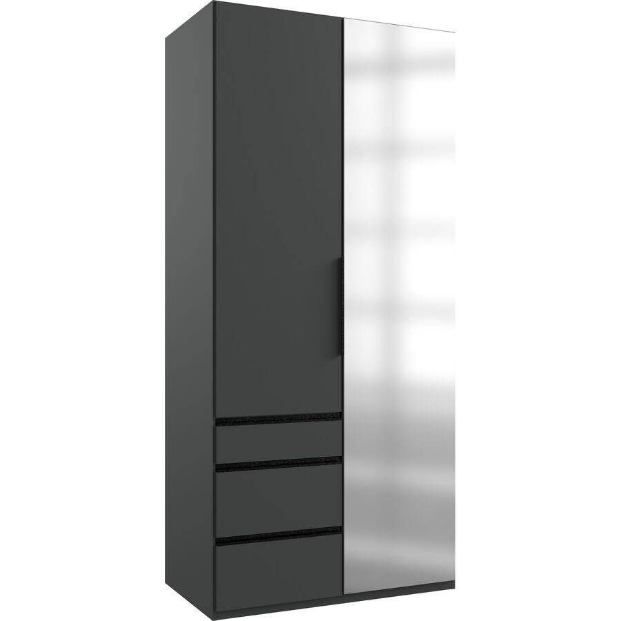 Kleiderschrank Sanko Grau Holz 100 cm 58 cm 216 cm - Farbe: graphit - Material: Holzwerkstoff - Kleiderschrank