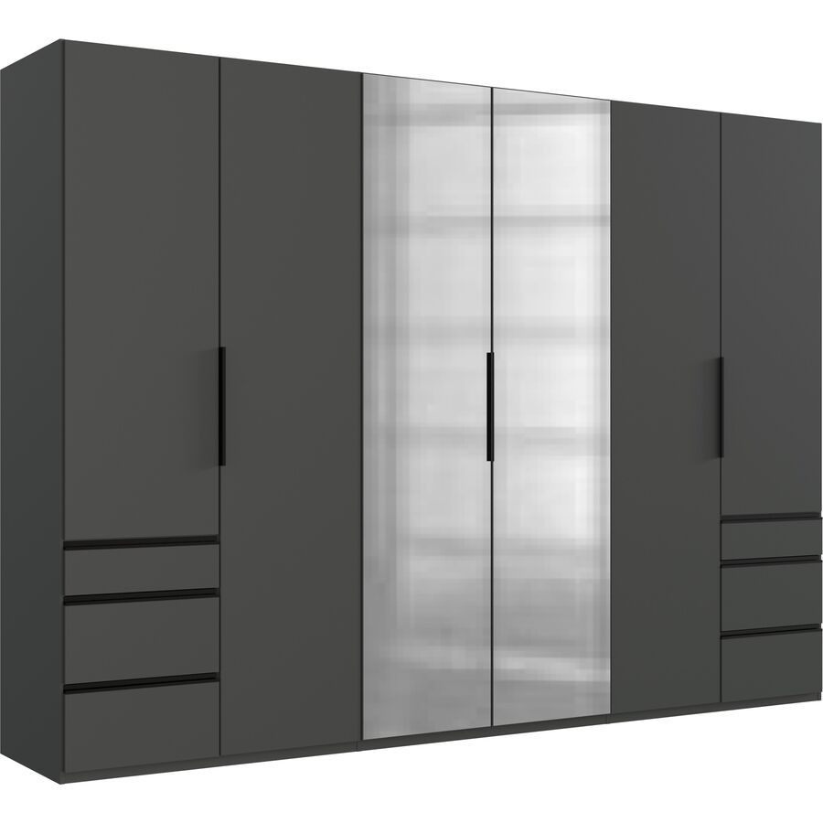 Kleiderschrank Sanko Grau Holz 300 cm 58 cm 216 cm - Farbe: graphit - Material: Holzwerkstoff - Kleiderschrank