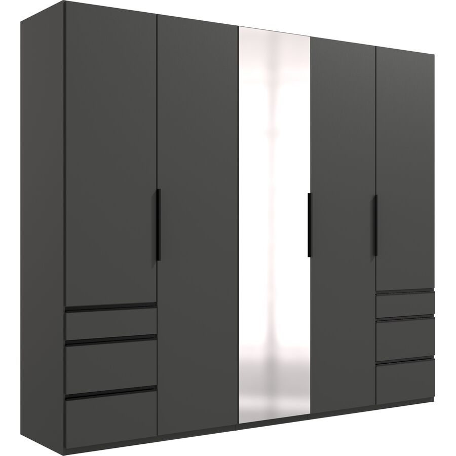 Kleiderschrank Sanko Grau Holz 250 cm 58 cm 216 cm - Farbe: graphit - Material: Holzwerkstoff - Kleiderschrank