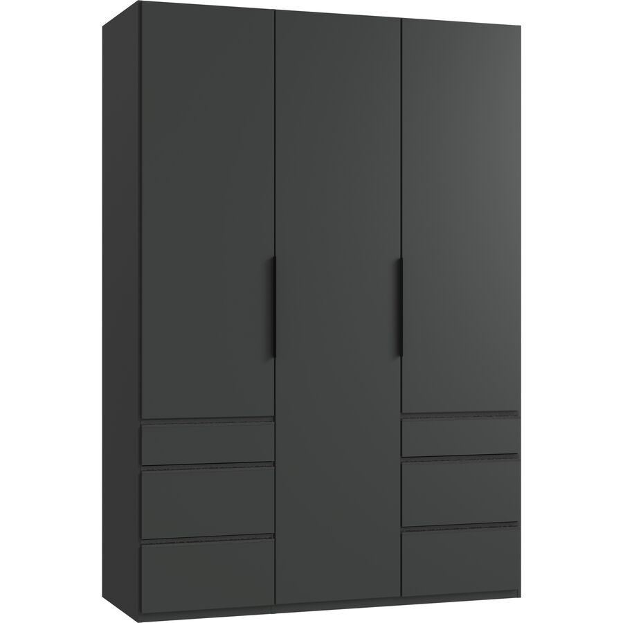 Kleiderschrank Sanko Grau Holz 150 cm 58 cm 216 cm - Farbe: graphit - Material: Holzwerkstoff - Kleiderschrank