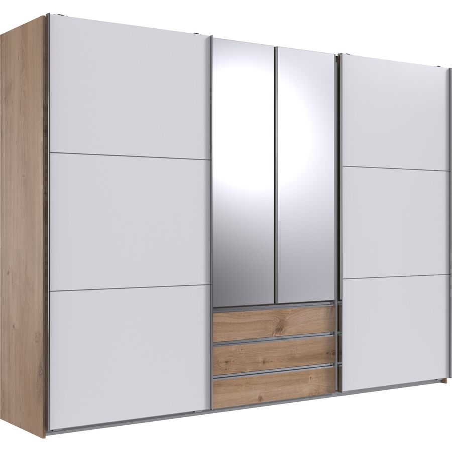 Kleiderschrank Mora Braun Holzwerkstoff 300 cm 65 cm 216 cm - Farbe: Plankeneiche - Kleiderschrank