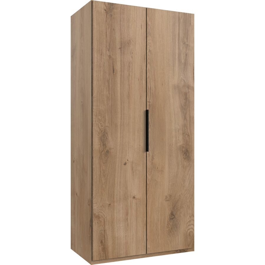 Kleiderschrank Sanko Braun Holz 100 cm 58 cm 216 cm - Farbe: Plankeneiche - Material: Holzwerkstoff - Kleiderschrank
