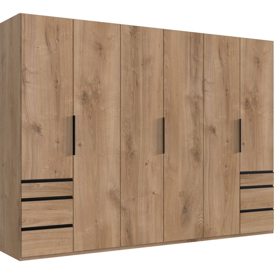 Kleiderschrank Sanko Braun Holz 300 cm 58 cm 216 cm - Farbe: Plankeneiche - Material: Holzwerkstoff - Kleiderschrank