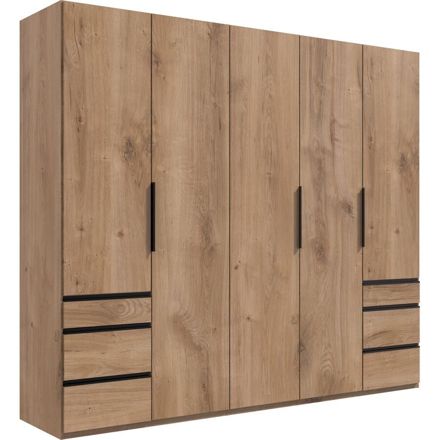 Kleiderschrank Sanko Braun Holz 250 cm 58 cm 216 cm - Farbe: Plankeneiche - Material: Holzwerkstoff - Kleiderschrank