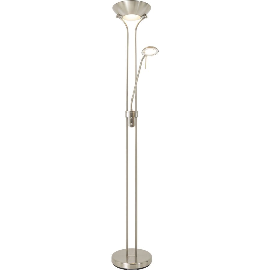 Stehlampe Carlo II Silber Metall 28 cm 180 cm - LED - Lichtfarbe: Extra warmweiss - Stehlampe- LED Energiesparlampe