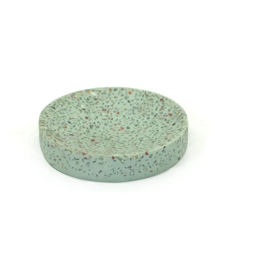 Seifenschale Evi Cyan Polyester 11 cm 11 cm - Farbe: Mint - Material: Polyresin - Seifenschale