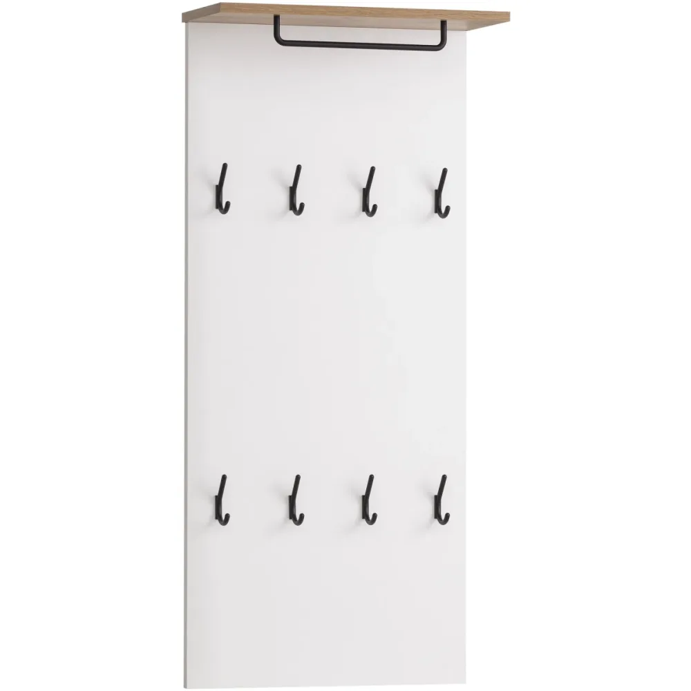 Garderobe Wimmis Weiss Holzwerkstoff 110.6 cm - Farbe: eiche landhaus/weiss - Garderobe