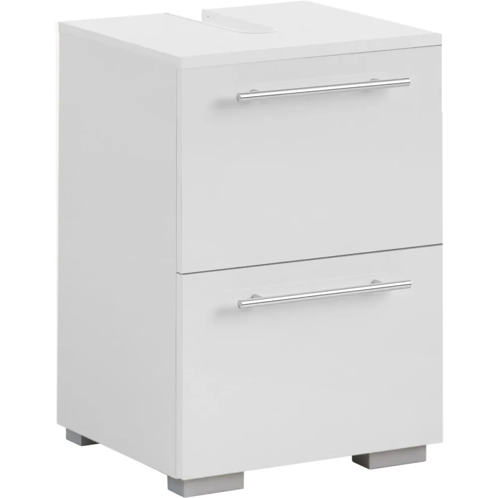 Waschbeckenunterschrank Uhland Weiss Holzwerkstoff 40.2 cm 35 cm Softclose - Waschbeckenunterschrank