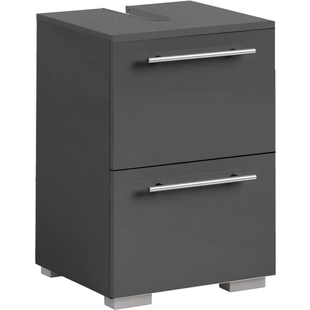 Waschbeckenunterschrank Uhland Grau Holzwerkstoff 40.2 cm 35 cm Softclose - Farbe: anthrazit - Waschbeckenunterschrank