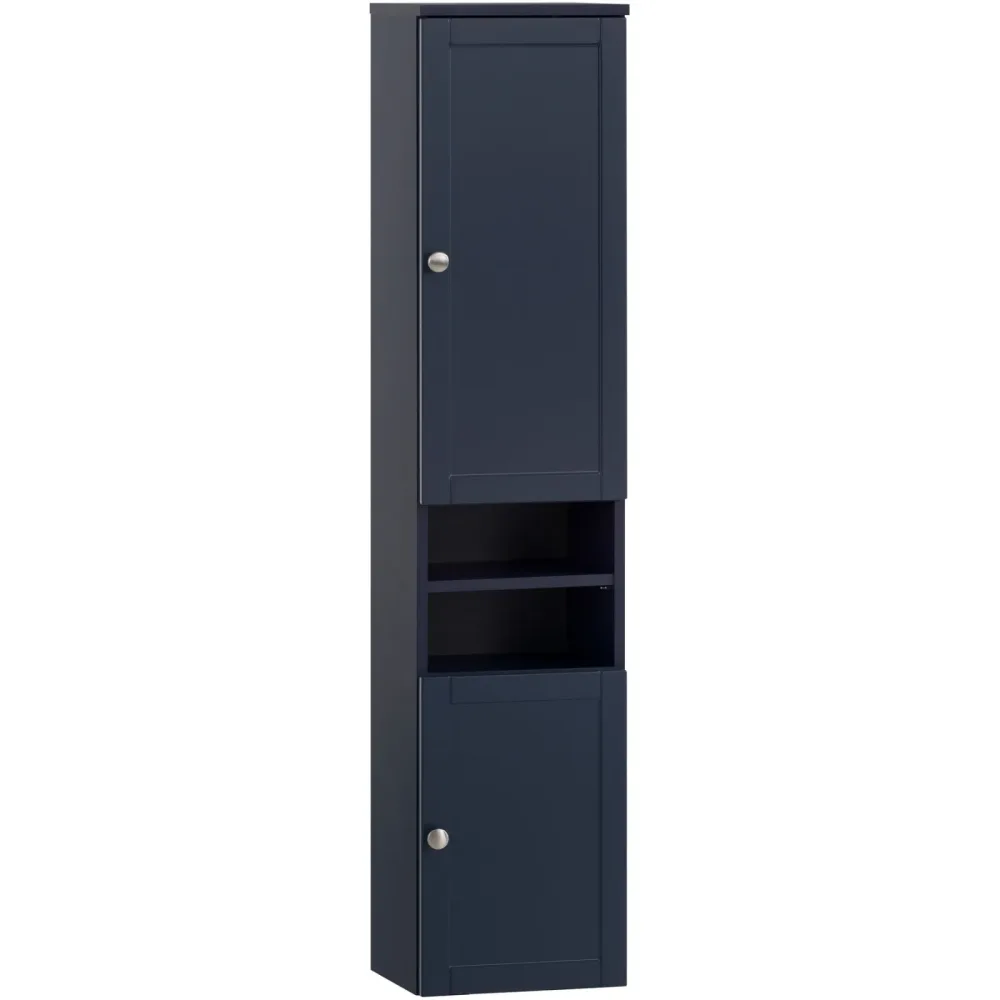 Hochschrank Jukka Blau Holzwerkstoff 30.3 cm 25.4 cm 138.3 cm - Farbe: nachtblau - Hochschrank