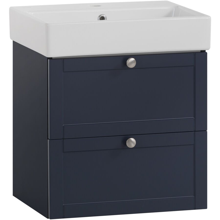 Waschtisch mit Lavabo Jukka Blau Holzwerkstoff 50 cm 40 cm - Farbe: nachtblau - Waschtisch mit Lavabo