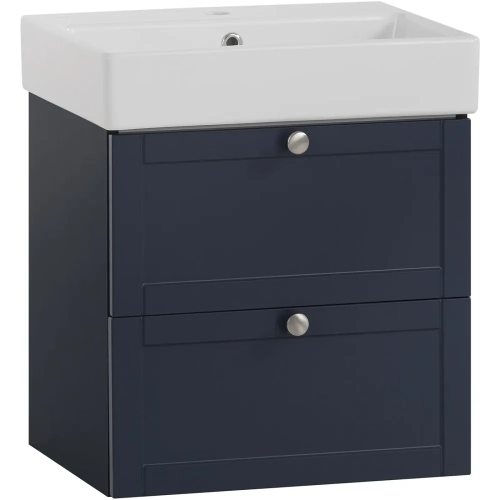 Waschtisch mit Lavabo Jukka Blau Holzwerkstoff 50 cm 40 cm - Farbe: nachtblau - Waschtisch mit Lavabo