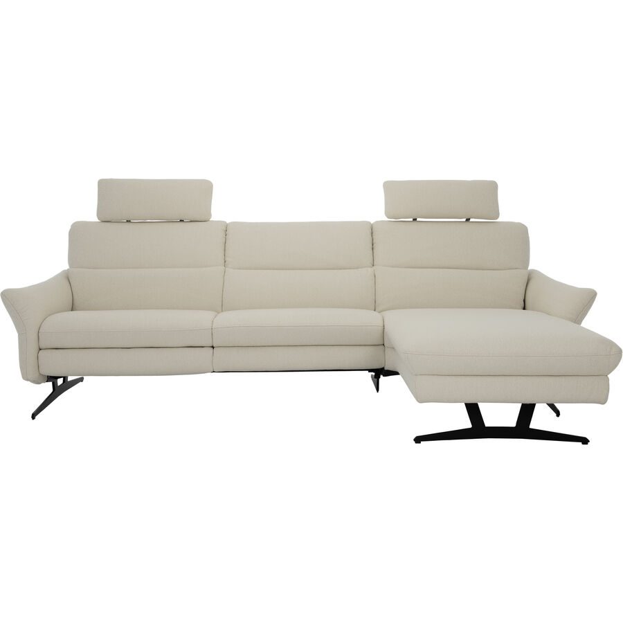 Ecksofa Gracie Beige Stoff 261 cm 159 cm - Farbe: vanille - Ecksofa