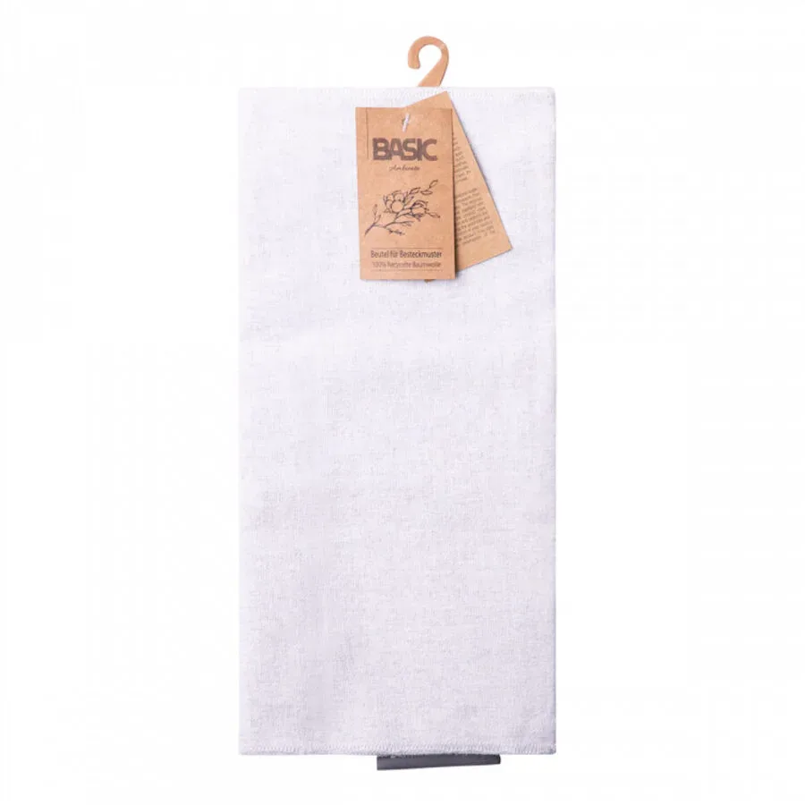 Sola Beutel für Besteckmuster Basic Ambiente Grau Baumwolle 52 x 26 cm - Farbe: Grey melange - Material: Recycelte Baumwolle - Beutel für
