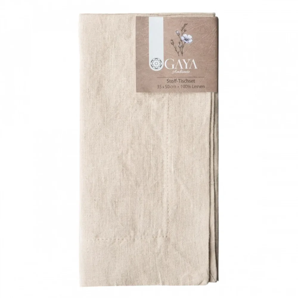 Sola Tischset Gaya Ambiente Beige Leinen 35 x 50 cm - Farbe: ecru - Tischset