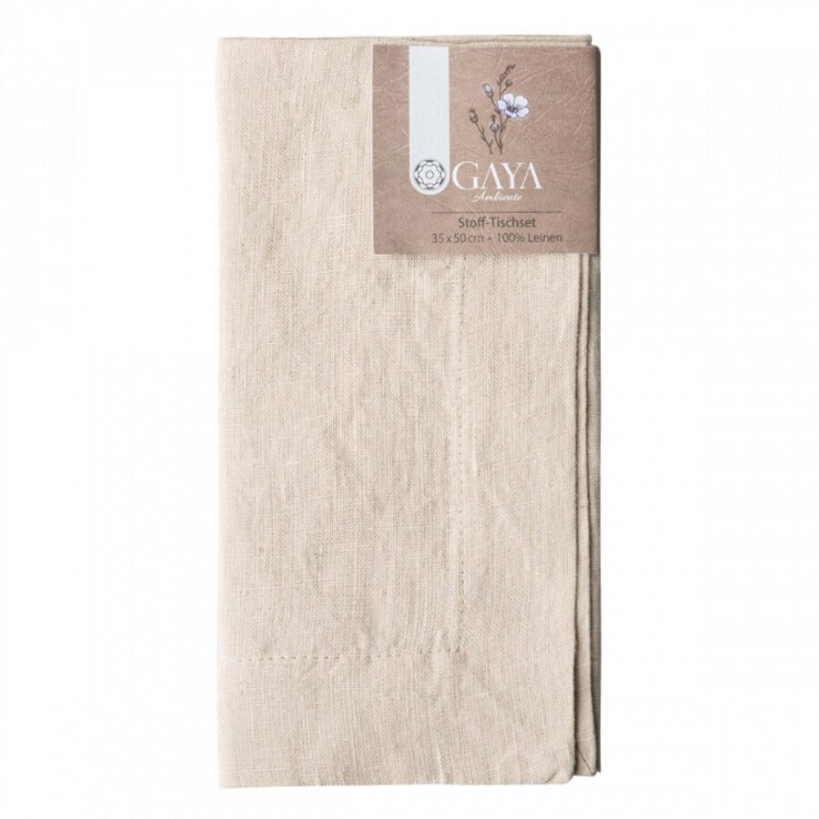 Sola Tischset Gaya Ambiente Beige Leinen 35 x 50 cm - Farbe: ecru - Tischset