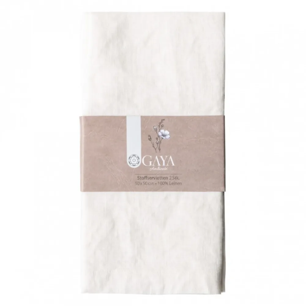 Sola Servietten Gaya Ambiente Weiss Leinen 50 cm - Farbe: offwhite - Servietten