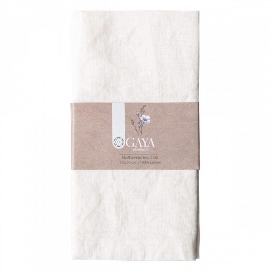 Sola Servietten Gaya Ambiente Weiss Leinen 50 cm - Farbe: offwhite - Servietten