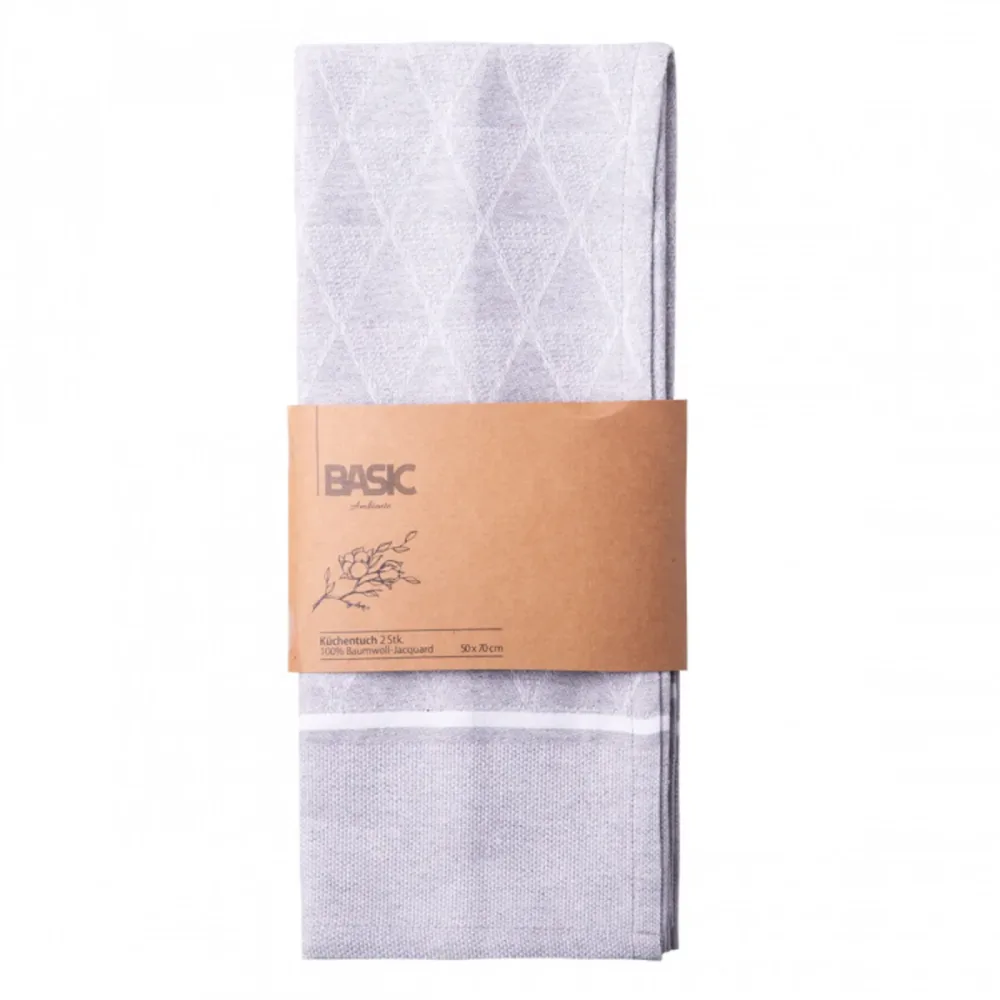 Sola Küchentuch Basic Ambiente Silber Baumwolle 70 cm 50 cm - Material: Baumwolle Jacquard - Küchentuch