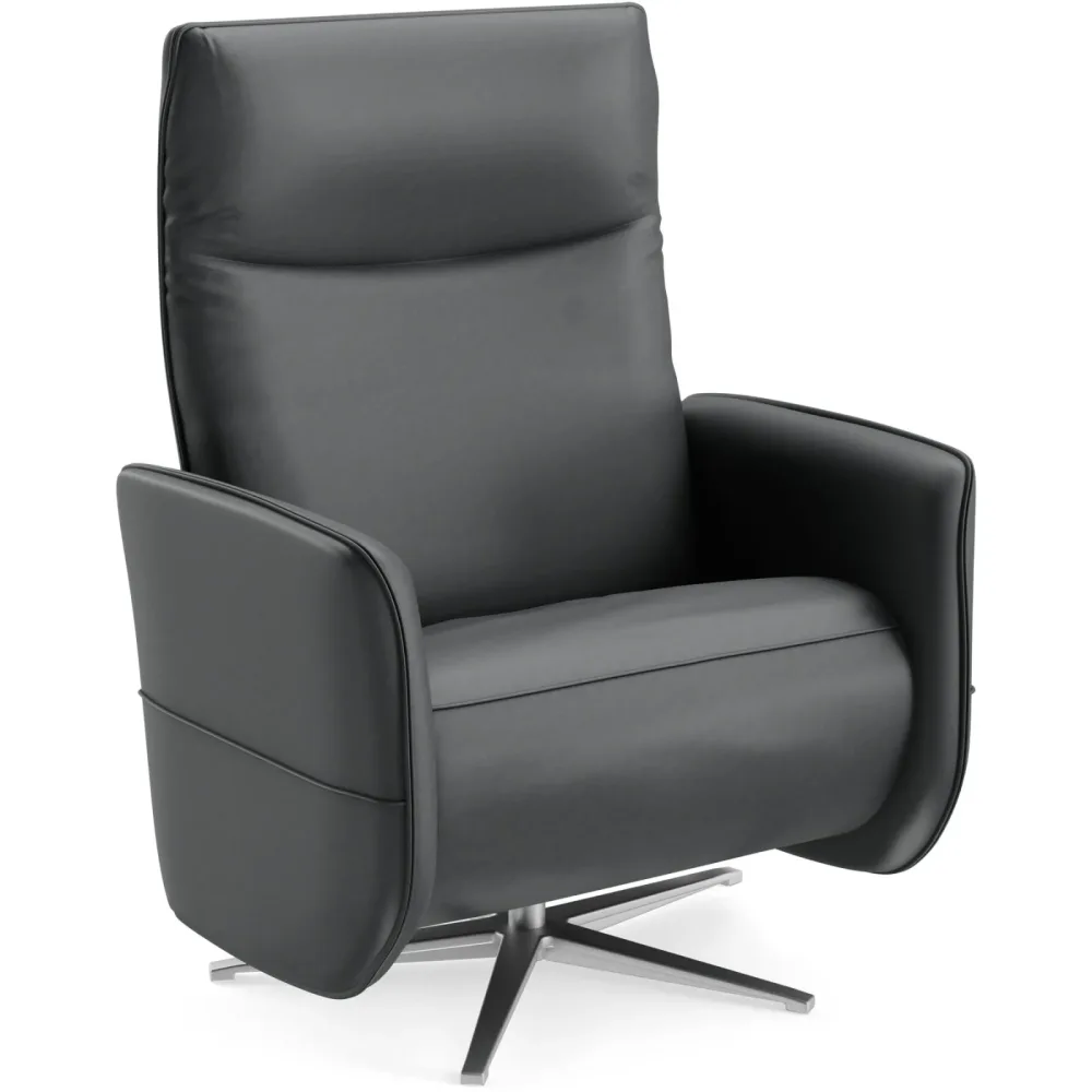 Relaxsessel Lidja Grau Leder 94 cm 170 cm - Farbe: anthrazit - Möbel Konfigurator: Traummöbel individuell zusammenstellen - Relaxsessel