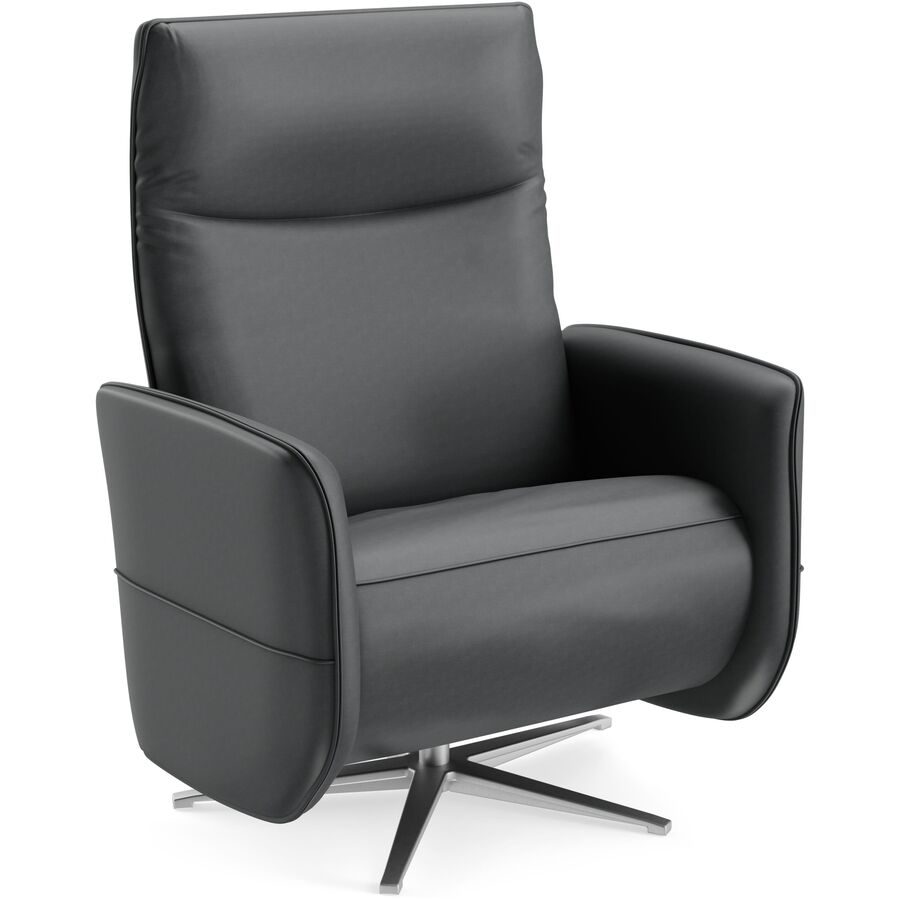 Relaxsessel Lidja Grau Leder 94 cm 170 cm - Farbe: anthrazit - Möbel Konfigurator: Traummöbel individuell zusammenstellen - Relaxsessel