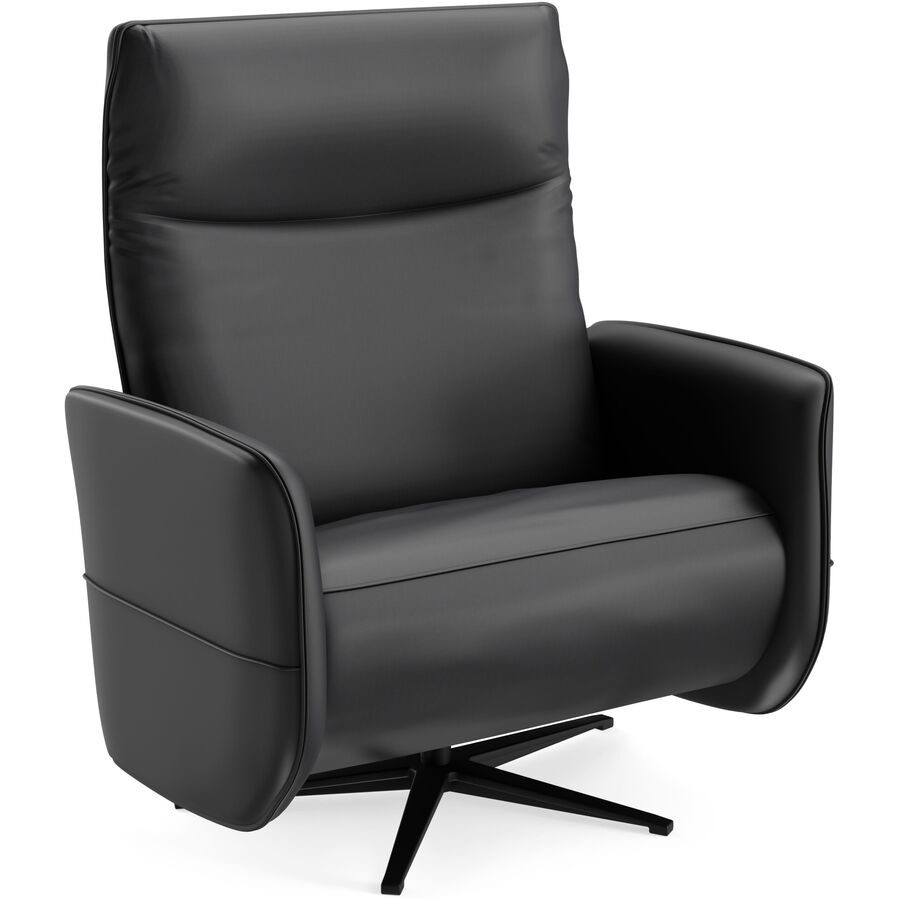 Relaxsessel Lidja Schwarz Leder 104 cm 170 cm - Möbel Konfigurator: Traummöbel individuell zusammenstellen - Relaxsessel