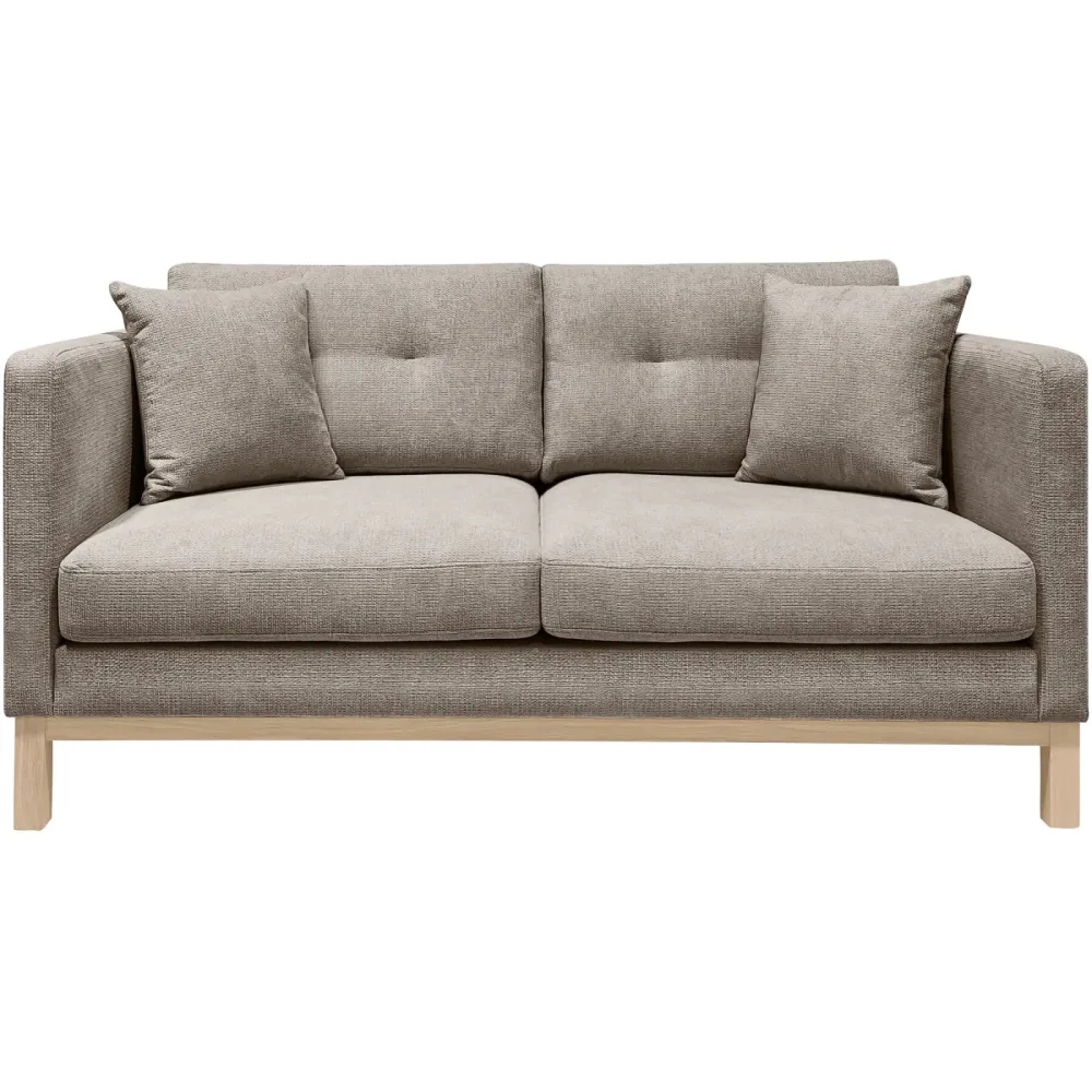 Sofa Woody Grau Stoff 155 cm 89 cm - Farbe: hellgrau - Sofa