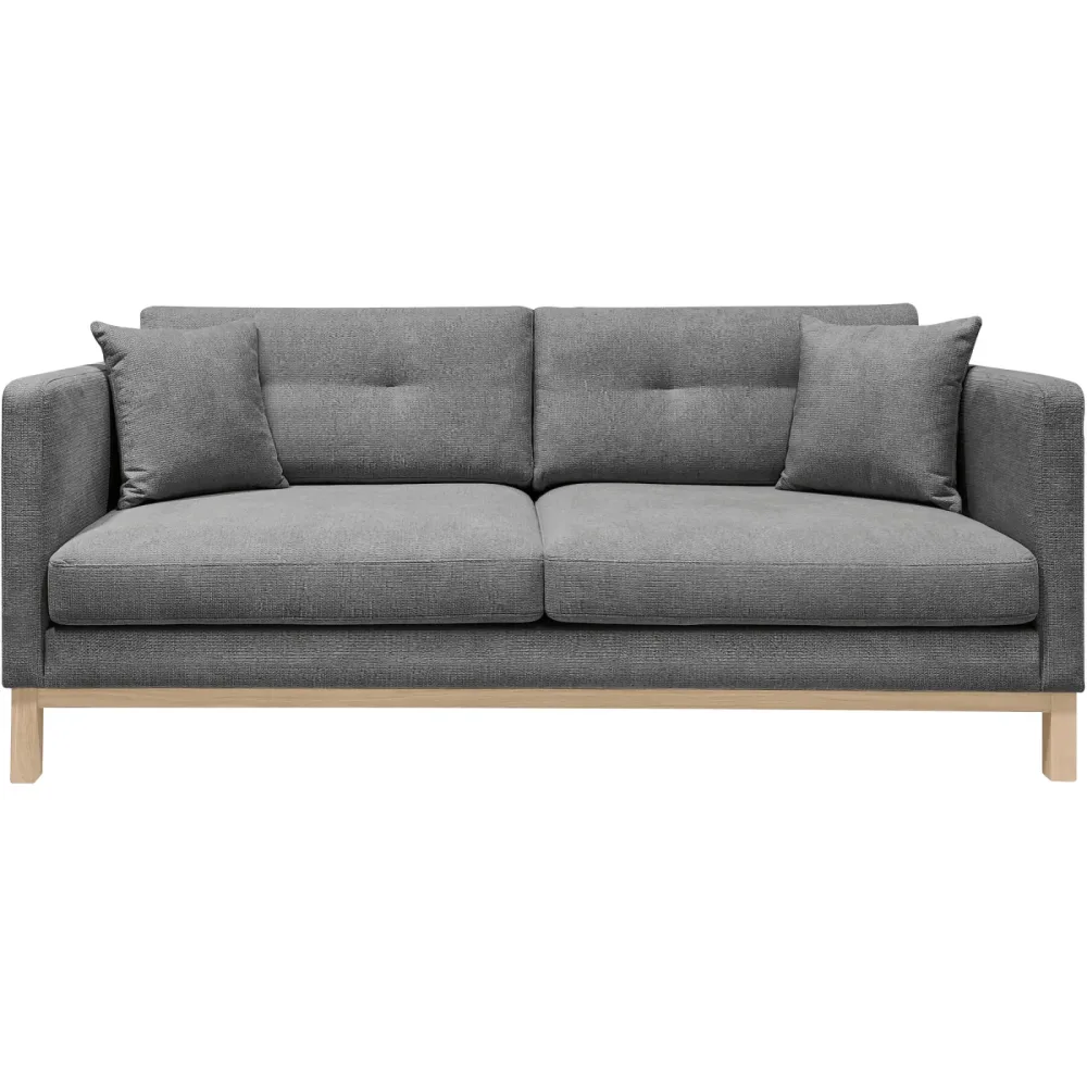 Sofa Woody Grau Stoff 208 cm 89 cm - Farbe: Dunkelgrau - Sofa