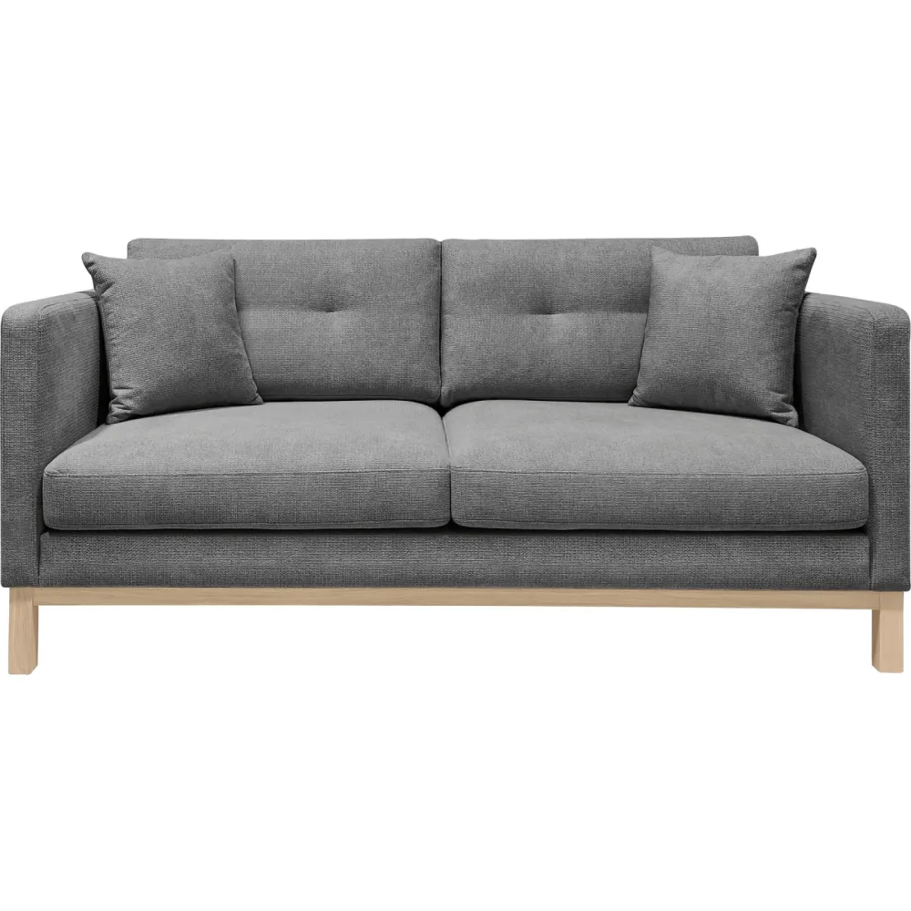 Sofa Woody Grau Stoff 174 cm 89 cm - Farbe: Dunkelgrau - Sofa
