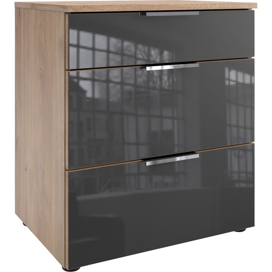 Kommode Sanko Braun/Grau Holzwerkstoff 54 cm 41 cm - Farbe: Plankeneiche/graphit - Kommode