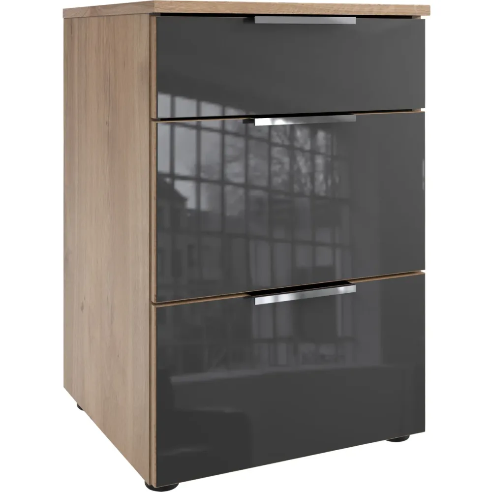 Kommode Sanko Braun/Grau Holzwerkstoff 41 cm 41 cm - Farbe: Plankeneiche/graphit - Kommode