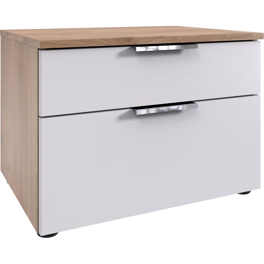 Kommode Sanko Weiss Holzwerkstoff 54 cm 41 cm - Farbe: Plankeneiche/weiss - Kommode