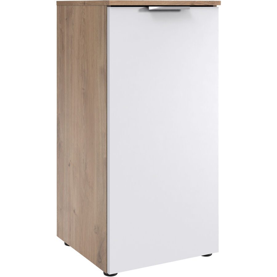 Kommode Sanko Weiss Holzwerkstoff 41 cm 41 cm - Farbe: Plankeneiche/weiss - Kommode