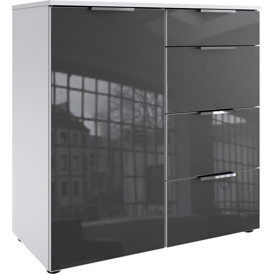 Kommode Sanko Grau/Weiss Holzwerkstoff 81 cm 41 cm - Farbe: weiss/grau - Kommode